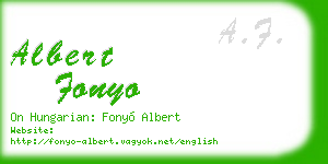 albert fonyo business card