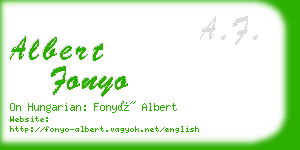 albert fonyo business card